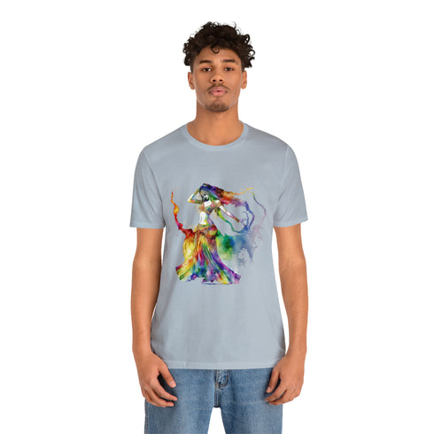 Rainbow Belly Dancer in Motion - Short Sleeve Tee
